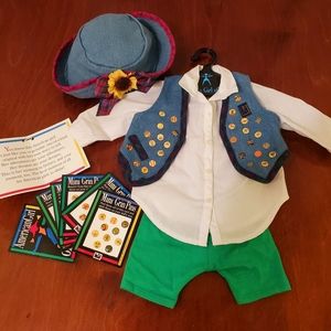 RETIRED original 90's American Girl Truly Me Denim Vest and Denim Daisy Hat